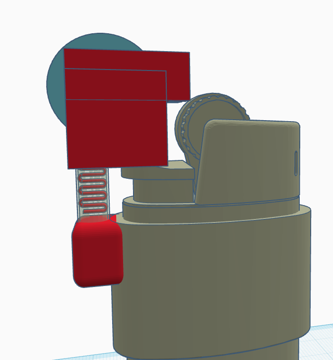 BIC lighter test mechanism modeled in CAD